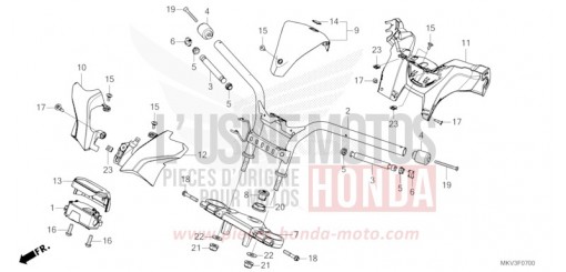 TUYAU DE GUIDON/PONT SUPERIEUR/REVETEMENT DE GUIDON NSS750P de 2023
